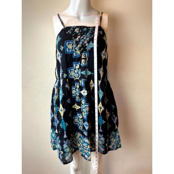 Angle Women Geometric Mini Dress Square Neck Backless Keyhole Black Blue Small - Picture 3 of 6